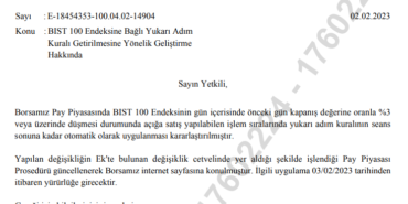 Borsada Düşüşlere Karşı Yeni Karar, Bugün Yürürlükte