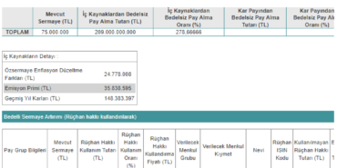 Yüzde 278 Bedelsiz, Yüzde 88 Bedelli Başvurusu Yaptı