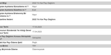 O Şirketten Milyonluk Temettü Kararı