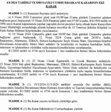 Köprü ve otoyol geçişlerine 9 gün tatil ayarı
