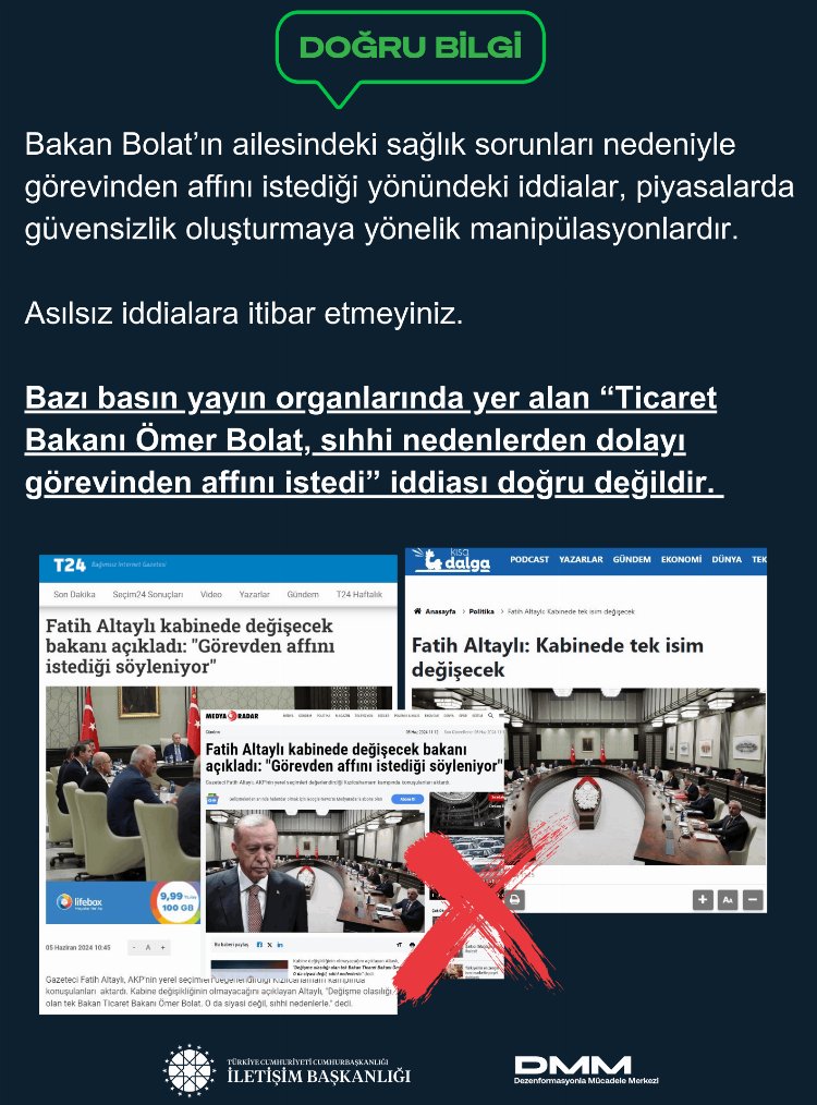 Bakan Bolat'ın istifa iddialarına yanıt