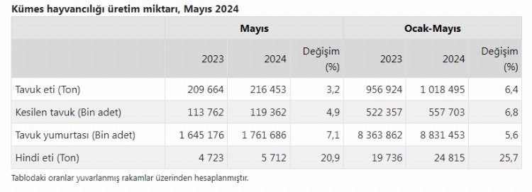 Tavuk eti ve yumurta üretimi artışta