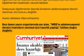 Adab-ı muaşeret dersini kim verecek? Açıklama geldi