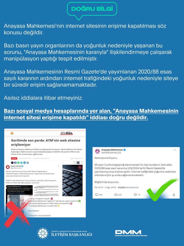 AYM'nin internet sitesi kapatıldı iddialarına yanıt