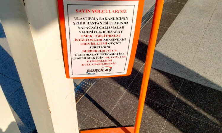 Bursa'da Balat Metro İstasyonu geçici olarak kapatıldı