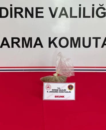 Edirne Keşan’da Skunk ele geçirildi