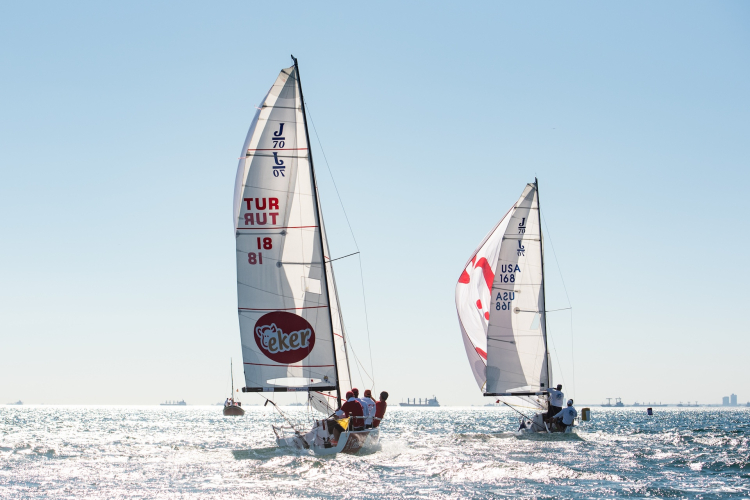 Olympos Regatta'da J/70 Match Race sınıfında yelkenlilerin maçı sona erdi