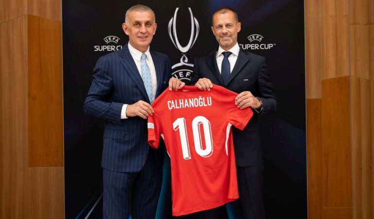 TFF Başkanı Hacıosmanoğlu, UEFA Başkanı Ceferin ile bir araya geldi