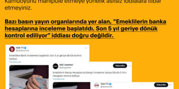 Emeklilerin hesaplarında inceleme yok!