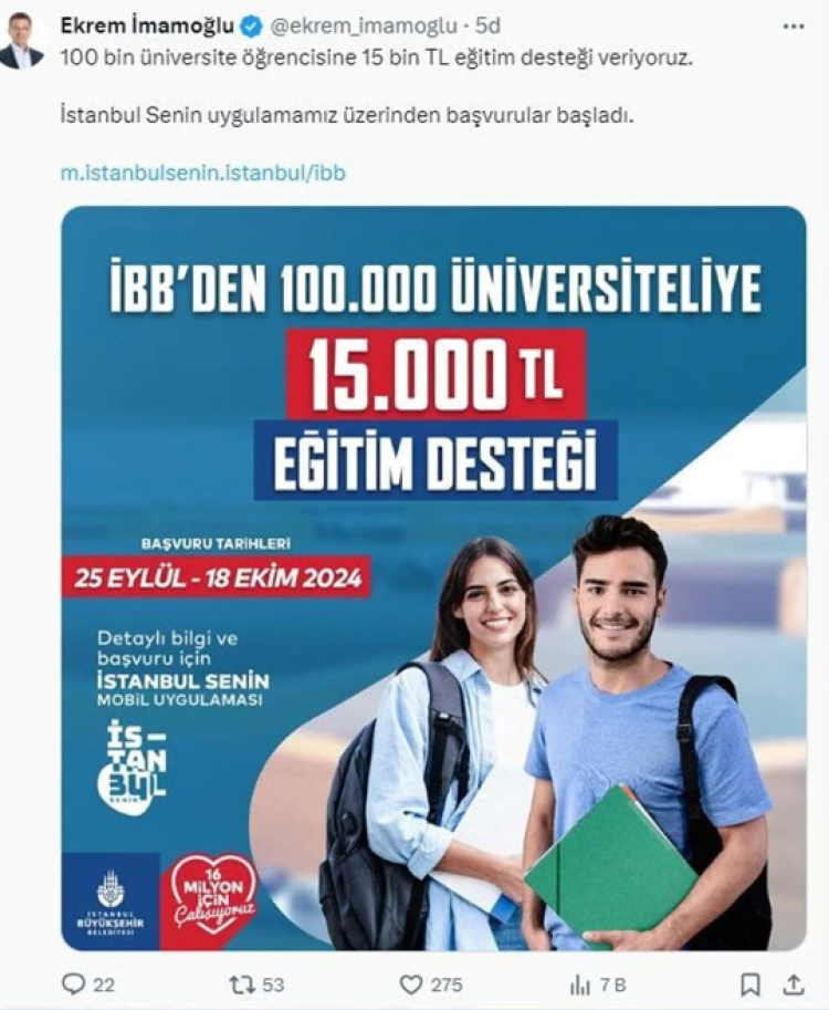 Genç üniversitelilere eğitim yardımı gündemde