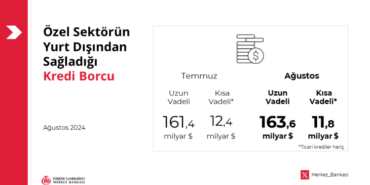 Özel sektörün yurt dışı kredisi 175,4 milyar dolar oldu