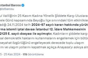 İstanbul Barosu'ndan 'hak ihlali kararından geri dönün' çağrısı ve iptal davası